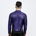 Men's Print Shirt Shiny Party Night Social Pattern