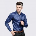 Camisa Masculina Estampada Lisa Festa Noite Social Padrão