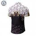 Camisa Estampada Floral Moda Harajuku Manga Curta