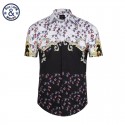 Floral Embellished Shirt Harajuku Fashion Short Sleeve