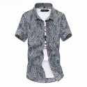 Camisa Masculina Moda Casual Estampada Verão Flores