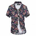 Camisa Masculina Moda Casual Estampada Verão Flores