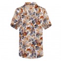 Camisa Masculina Moda Casual Estampada Verão Flores