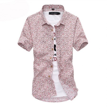 Camisa Masculina Moda Casual Estampada Verão Flores