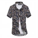 Camisa Masculina Moda Casual Estampada Verão Flores