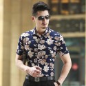 Men's Florida Shirt Printed Hawaiian Fashion Casual Summer Dark