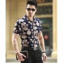 Men's Florida Shirt Printed Hawaiian Fashion Casual Summer Dark