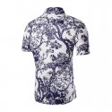 Camisa Masulina Estampa Flores Moderna Casual Elegante