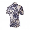 Camisa Masulina Estampa Flores Moderna Casual Elegante