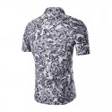 Camisa Masulina Estampa Flores Moderna Casual Elegante