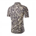 Camisa Masulina Estampa Flores Moderna Casual Elegante