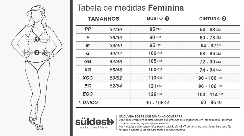 Medidas Roupas Femininas